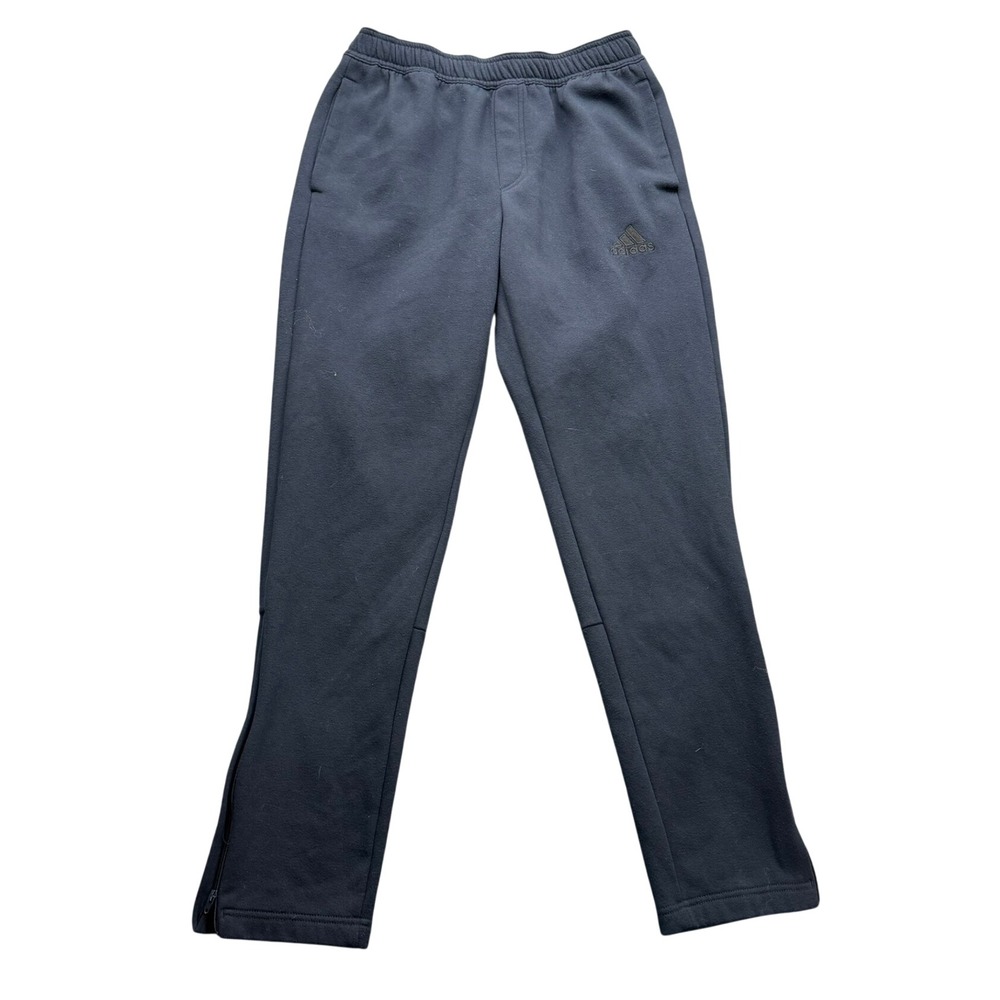 Adidas Jogger Sweatpants Mens M Charcoal Gray Zipper Ankle Athletic Lounge Pants